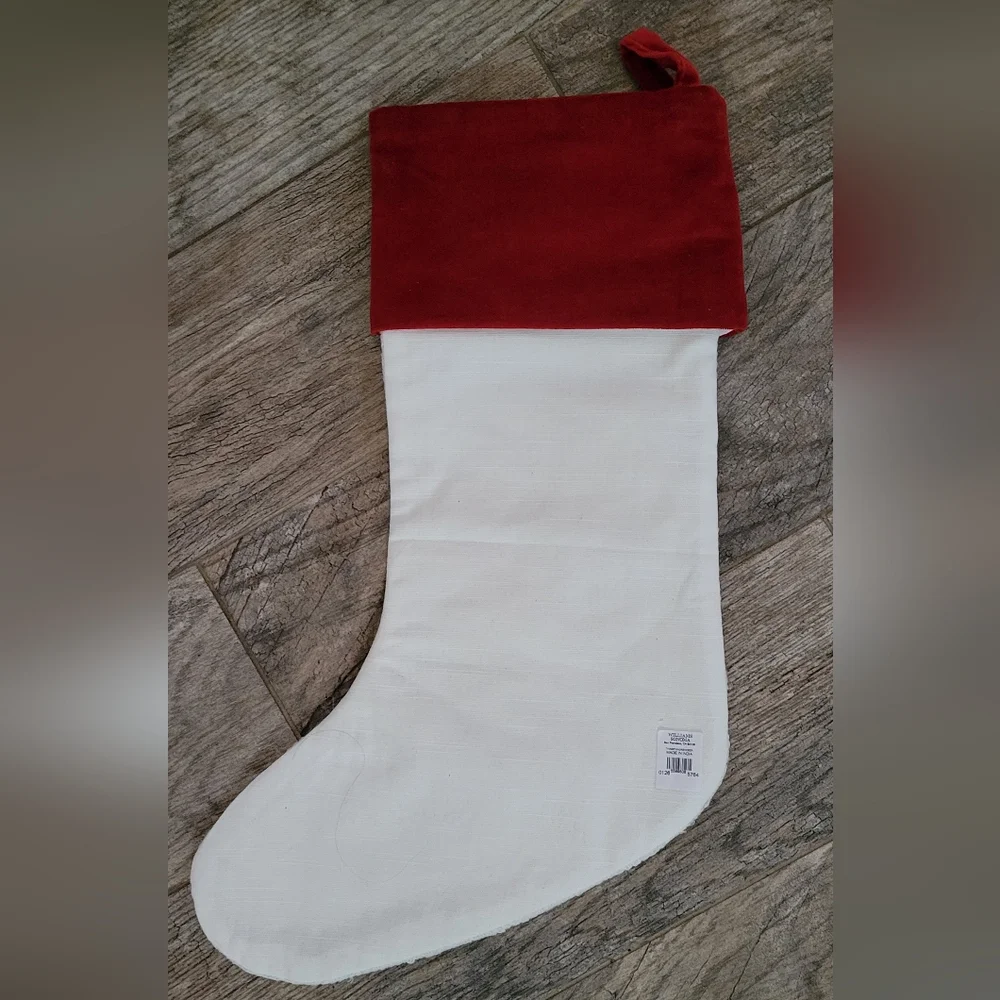 Williams Sonoma TWAS NIGHT BEFORE CHRISTMAS Reindeer Crewel Christmas Stocking